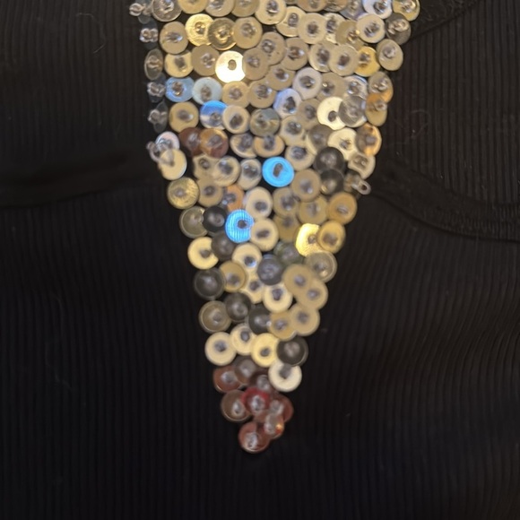 Sky Black and Silver Back Sequin Tank Top - Picture 3 of 6